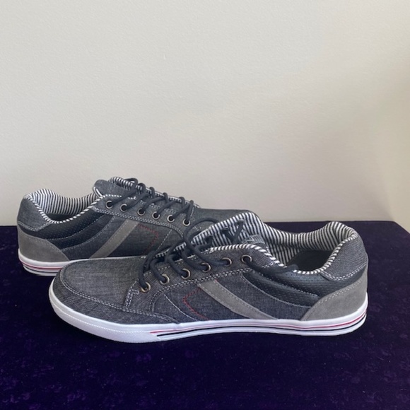 RIVERSTONE Gray White Canvas Laces Sports Men Shoes Size 13 US - Picture 3 of 8